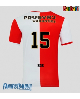 Feyenoord Jordan Bos #15 Tricou Fotbal Replică 2025-26 Barbati Acasa